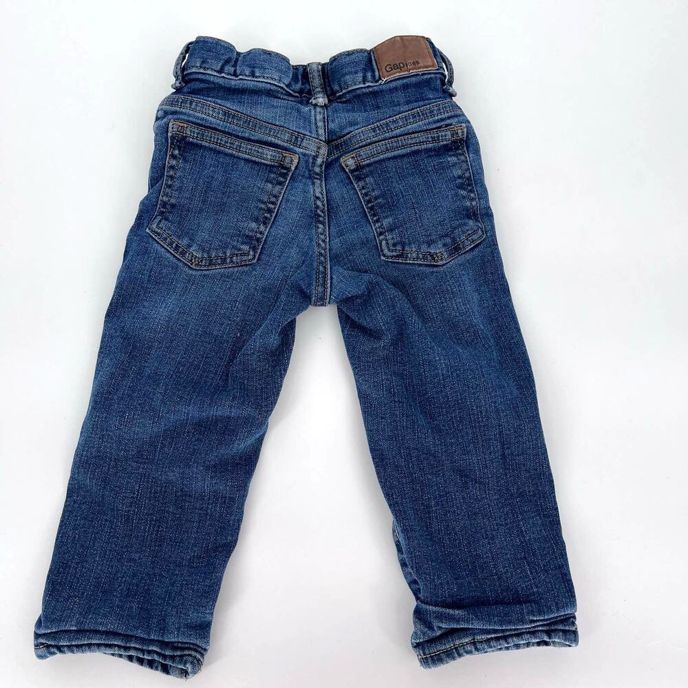Baby Gap Jersey Lined Girlfriend Jeans 6-12 Months Medium Wash Adjustable - Picture 2 of 9